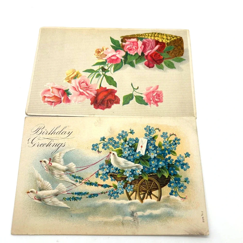 Antique Embossed Postcards Printed in Germany Lot of 5‎